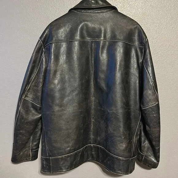 GAP Brand VINTAGE. Mens Size 2XX Genuine Leather Bomber Jacket Like New! - Picture 8 of 16
